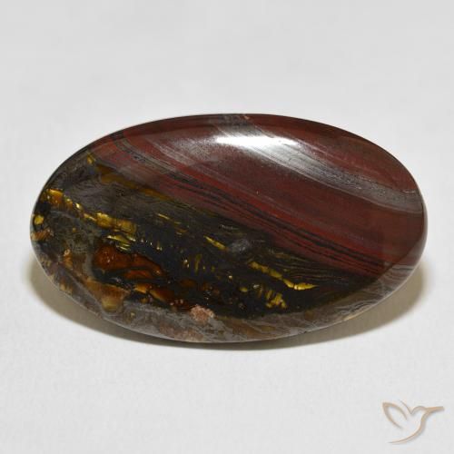 45.48ct Natürlicher Mehrfarbig Tigerauge-Matrix, Oval, Lichtundurchlässig