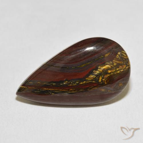 19.41ct Natürlicher Mehrfarbig Tigerauge-Matrix, Birnenform, Lichtundurchlässig
