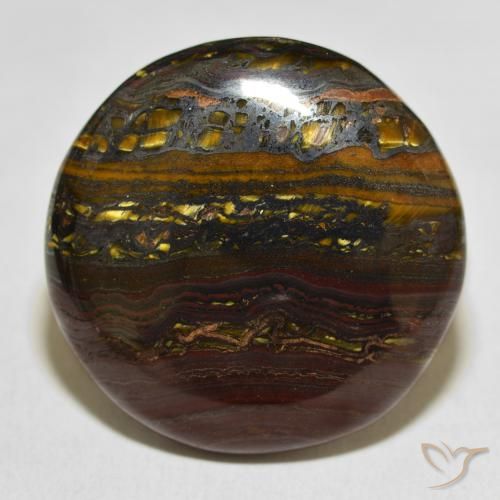 50.88ct Natürlicher Mehrfarbig Tigerauge Matrix, Runden, Lichtundurchlässig