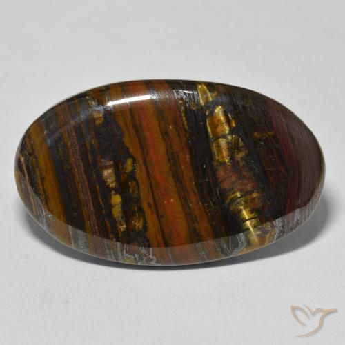 55.91ct Natürlicher Mehrfarbig Tigerauge Matrix, Oval, Lichtundurchlässig