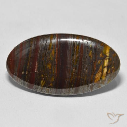 32.98ct Natürlicher Mehrfarbig Tigerauge-Matrix, Oval, Lichtundurchlässig