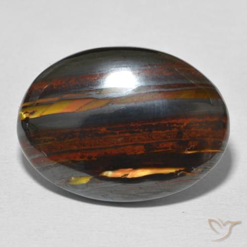 24.63ct Natürlicher Mehrfarbig Tigerauge-Matrix, Oval, Lichtundurchlässig