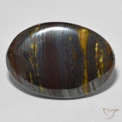 25.59ct Natürlicher Mehrfarbig Tigerauge-Matrix, Oval, Lichtundurchlässig