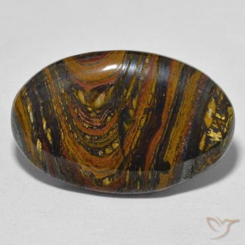 29.95ct Natürlicher Mehrfarbig Tigerauge-Matrix, Oval, Lichtundurchlässig