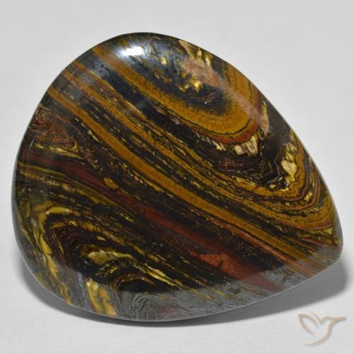 70.11ct Natürlicher Mehrfarbig Tigerauge Matrix, Birnenform, Lichtundurchlässig