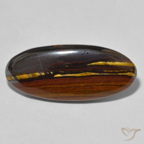 19.61ct Natürlicher Mehrfarbig Tigerauge-Matrix, Oval, Lichtundurchlässig