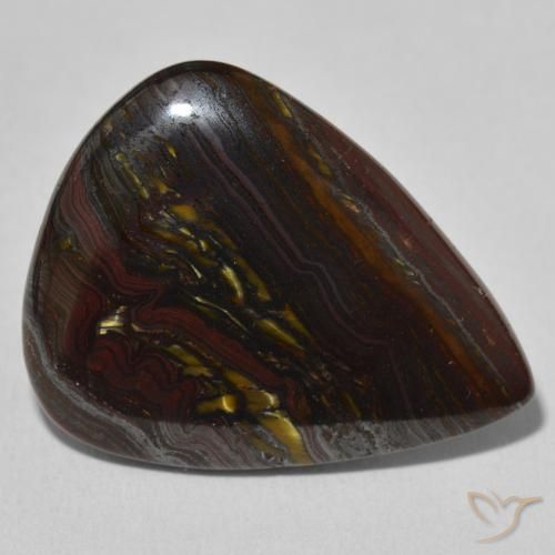 22.93ct Natürlicher Mehrfarbig Tigerauge-Matrix, Birnenform, Lichtundurchlässig