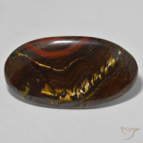 62.71ct Natürlicher Mehrfarbig Tigerauge Matrix, Oval, Lichtundurchlässig