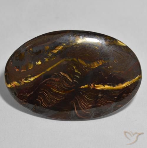 49.33ct Natürlicher Mehrfarbig Tigerauge-Matrix, Oval, Lichtundurchlässig