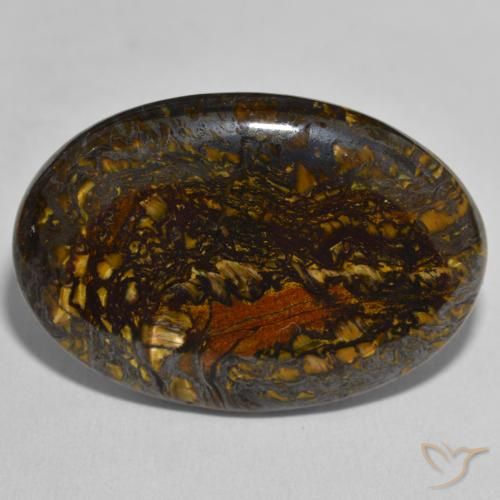 45.55ct Natürlicher Mehrfarbig Tigerauge-Matrix, Oval, Lichtundurchlässig
