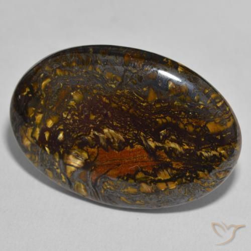 9,17 ctw natürlicher Mehrfarbig Tigerauge-Matrix, Oval, Lichtundurchlässig