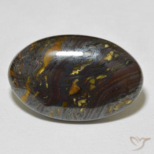 26.41ct Natürlicher Mehrfarbig Tigerauge-Matrix, Oval, Lichtundurchlässig