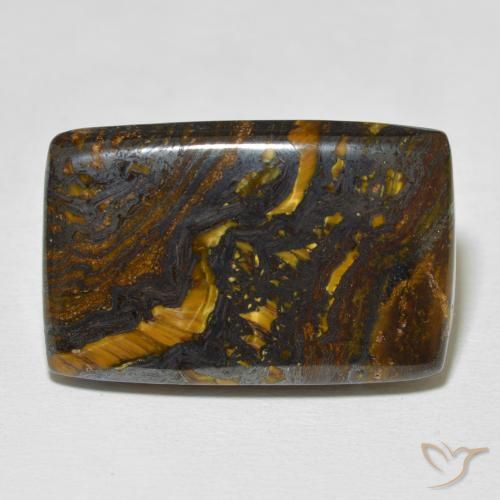 34.70ct Natürlicher Mehrfarbig Tigerauge-Matrix, Kissen, Lichtundurchlässig