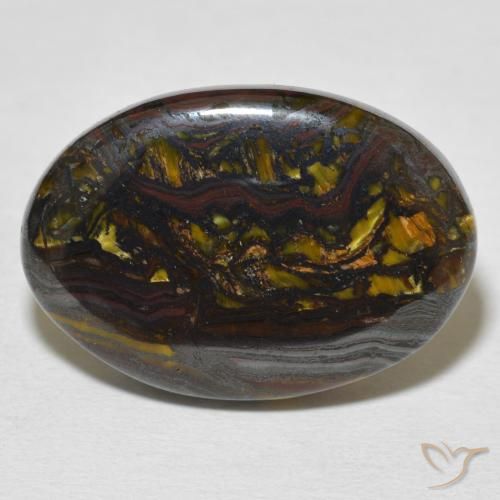 21.65ct Natürlicher Mehrfarbig Tigerauge-Matrix, Oval, Lichtundurchlässig