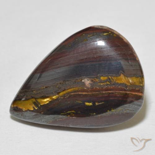 27.18ct Natürlicher Mehrfarbig Tigerauge-Matrix, Birnenform, Lichtundurchlässig