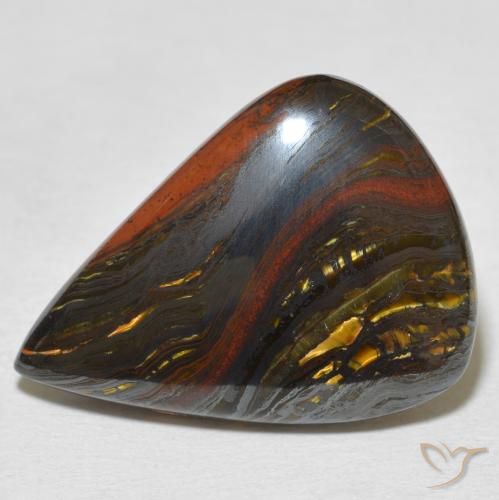 20.61ct Natürlicher Mehrfarbig Tigerauge-Matrix, Birnenform, Lichtundurchlässig
