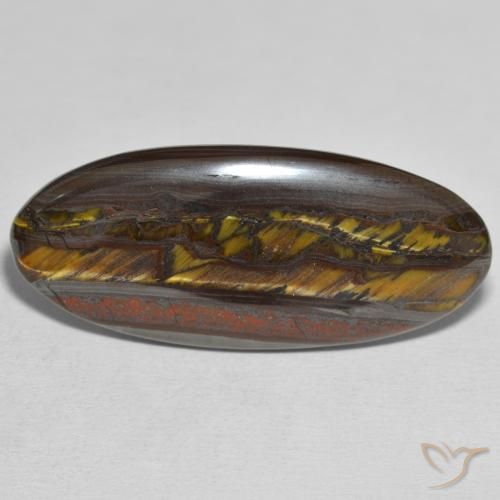 31.43ct Natürlicher Mehrfarbig Tigerauge-Matrix, Oval, Lichtundurchlässig