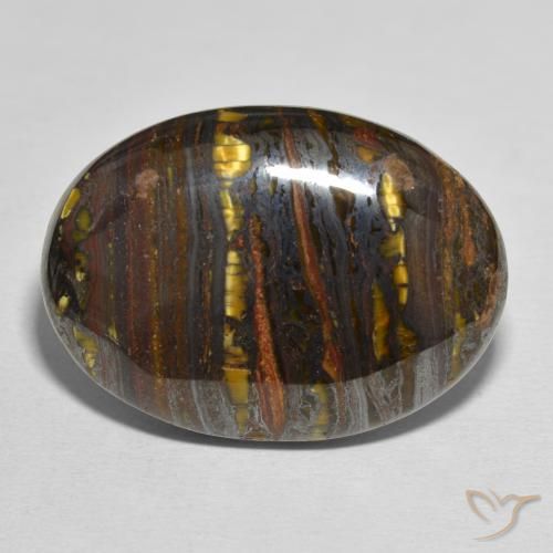 44.10ct Natürlicher Mehrfarbig Tigerauge-Matrix, Oval, Lichtundurchlässig