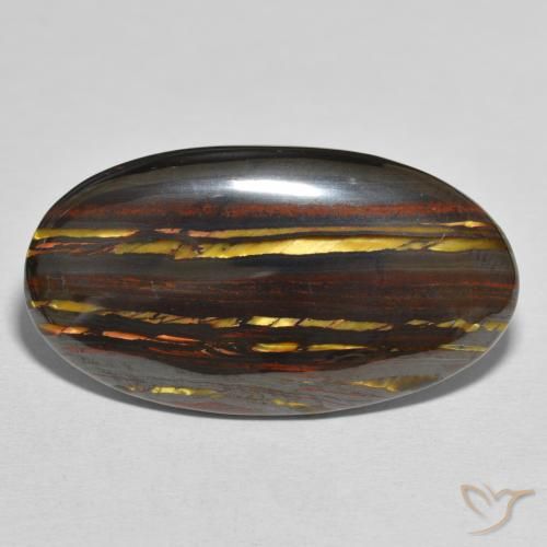40.26ct Natürlicher Mehrfarbig Tigerauge-Matrix, Oval, Lichtundurchlässig