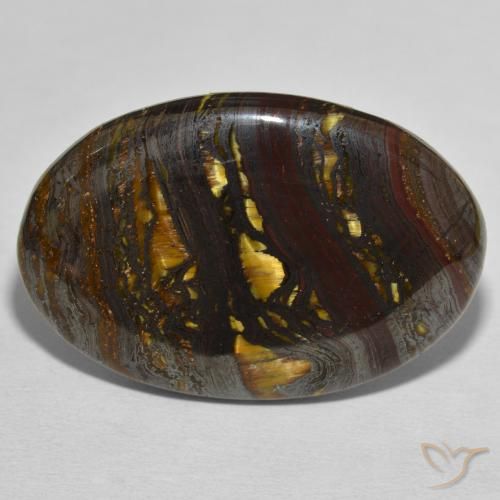 44.82ct Natürlicher Mehrfarbig Tigerauge-Matrix, Oval, Lichtundurchlässig