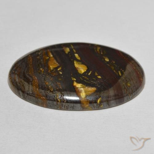 9,17 ctw natürlicher Mehrfarbig Tigerauge-Matrix, Oval, Lichtundurchlässig
