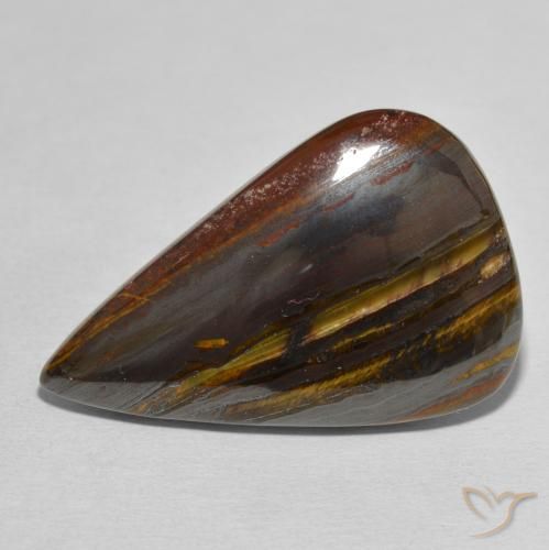 39.70ct Natürlicher Mehrfarbig Tigerauge-Matrix, Birnenform, Lichtundurchlässig