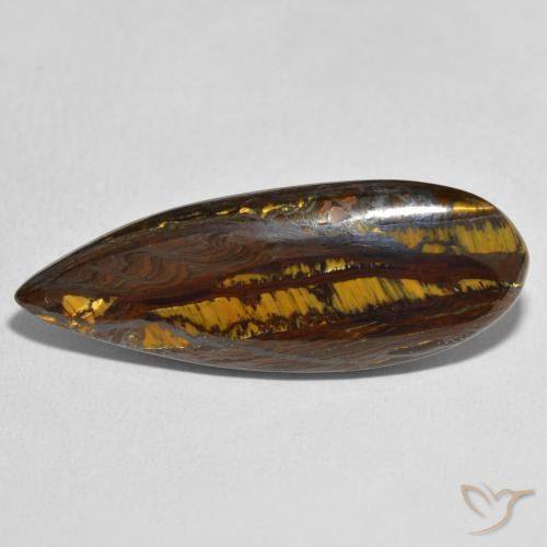 27.49ct Natürlicher Mehrfarbig Tigerauge-Matrix, Birnenform, Lichtundurchlässig