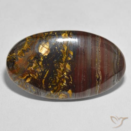 48.77ct Natürlicher Mehrfarbig Tigerauge-Matrix, Oval, Lichtundurchlässig