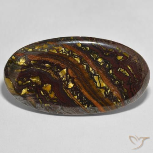 49.22ct Natürlicher Mehrfarbig Tigerauge-Matrix, Oval, Lichtundurchlässig
