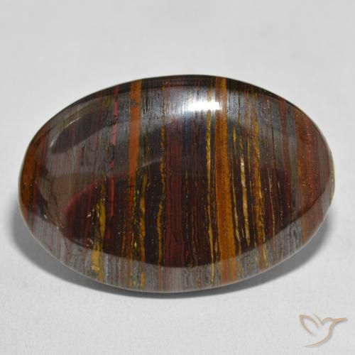 63.94ct Natürlicher Mehrfarbig Tigerauge Matrix, Oval, Lichtundurchlässig