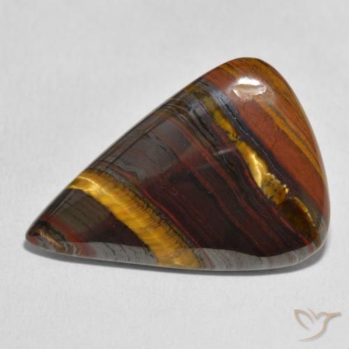 25.07ct Natürlicher Mehrfarbig Tigerauge-Matrix, Birnenform, Lichtundurchlässig
