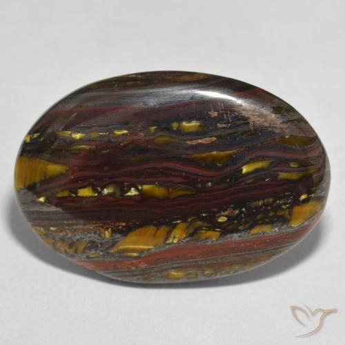 37.29ct Natürlicher Mehrfarbig Tigerauge-Matrix, Oval, Lichtundurchlässig