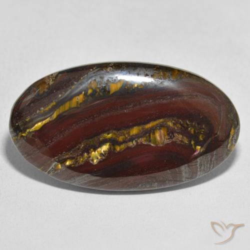 40.84ct Natürlicher Mehrfarbig Tigerauge-Matrix, Oval, Lichtundurchlässig