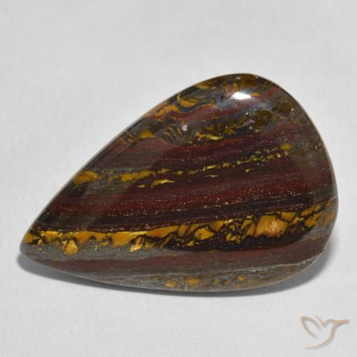 26.73ct Natürlicher Mehrfarbig Tigerauge Matrix, Birnenform, Lichtundurchlässig