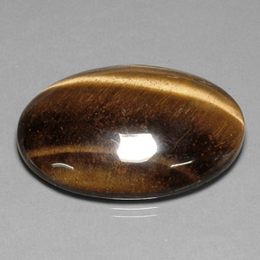 78,03 ctw natürlicher brauner Tiger's Eye, Oval Schliff, Lichtundurchlässig