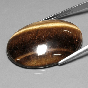 78,03 ctw natürlicher brauner Tiger's Eye, Oval Schliff, Lichtundurchlässig