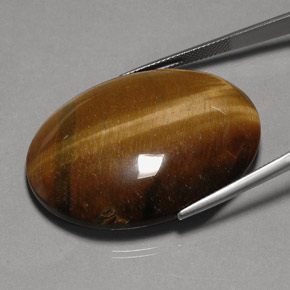 75,77 ctw natürlicher brauner Tiger's Eye, Oval Schliff, Lichtundurchlässig