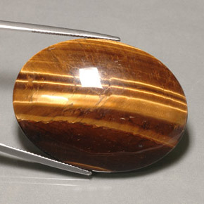 74,22 ctw natürlicher brauner Tiger's Eye, Oval Schliff, Lichtundurchlässig