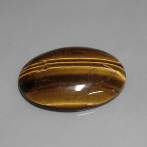 76,92 ctw natürlicher brauner Tiger's Eye, Oval Schliff, Lichtundurchlässig