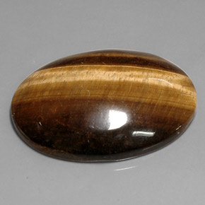 76,52 ctw natürlicher brauner Tiger's Eye, Oval Schliff, Lichtundurchlässig