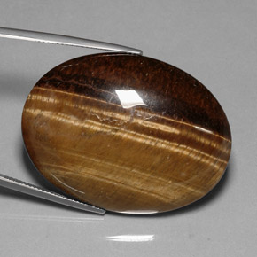 80,28 ctw natürlicher brauner Tiger's Eye, Oval Schliff, Lichtundurchlässig