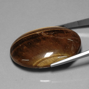 80,28 ctw natürlicher brauner Tiger's Eye, Oval Schliff, Lichtundurchlässig