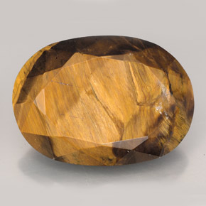 23,17 ctw natürlicher brauner Tiger's Eye, Oval Schliff, Lichtundurchlässig