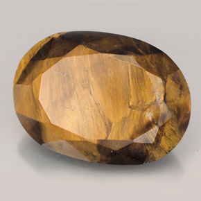 23,17 ctw natürlicher brauner Tiger's Eye, Oval Schliff, Lichtundurchlässig