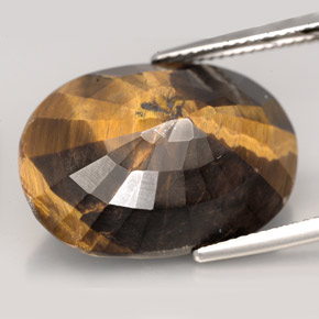 23,17 ctw natürlicher brauner Tiger's Eye, Oval Schliff, Lichtundurchlässig