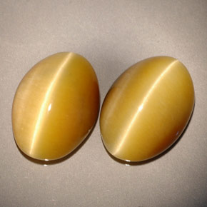 ct natürliche gelber Tiger's Eye-Edelsteine, Oval Schliff, Lichtundurchlässig