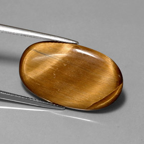 10,07 ctw natürlicher brauner Tiger's Eye, Oval Schliff, Lichtundurchlässig