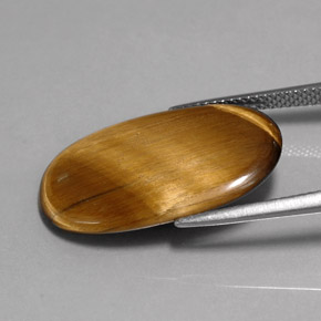 10,07 ctw natürlicher brauner Tiger's Eye, Oval Schliff, Lichtundurchlässig