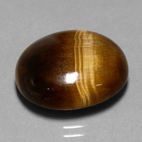 11,35 ctw natürlicher brauner Tiger's Eye, Oval Schliff, Lichtundurchlässig