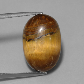12,90 ctw natürlicher brauner Tiger's Eye, Oval Schliff, Lichtundurchlässig